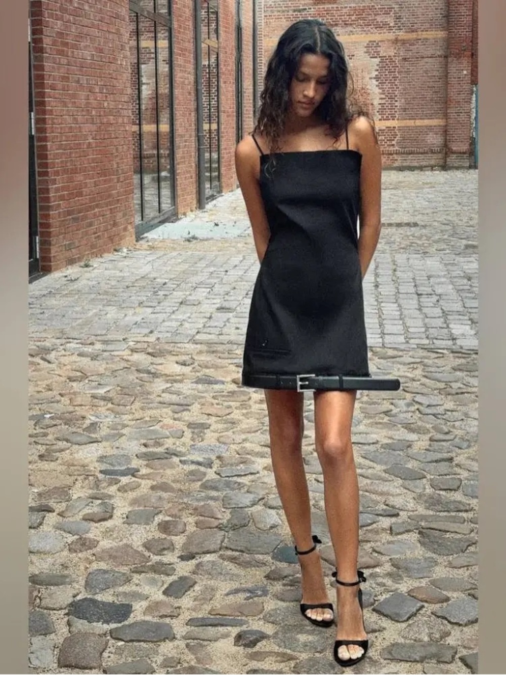 Zara Black Spaghetti-Strap Mini Dress